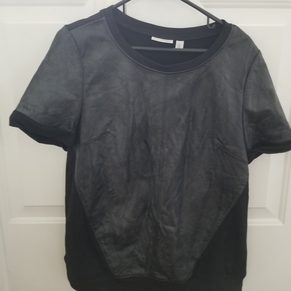 Mixed Modal Black Leather Halogen Top